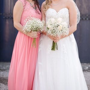 David’s Bridal lace bridesmaids dress